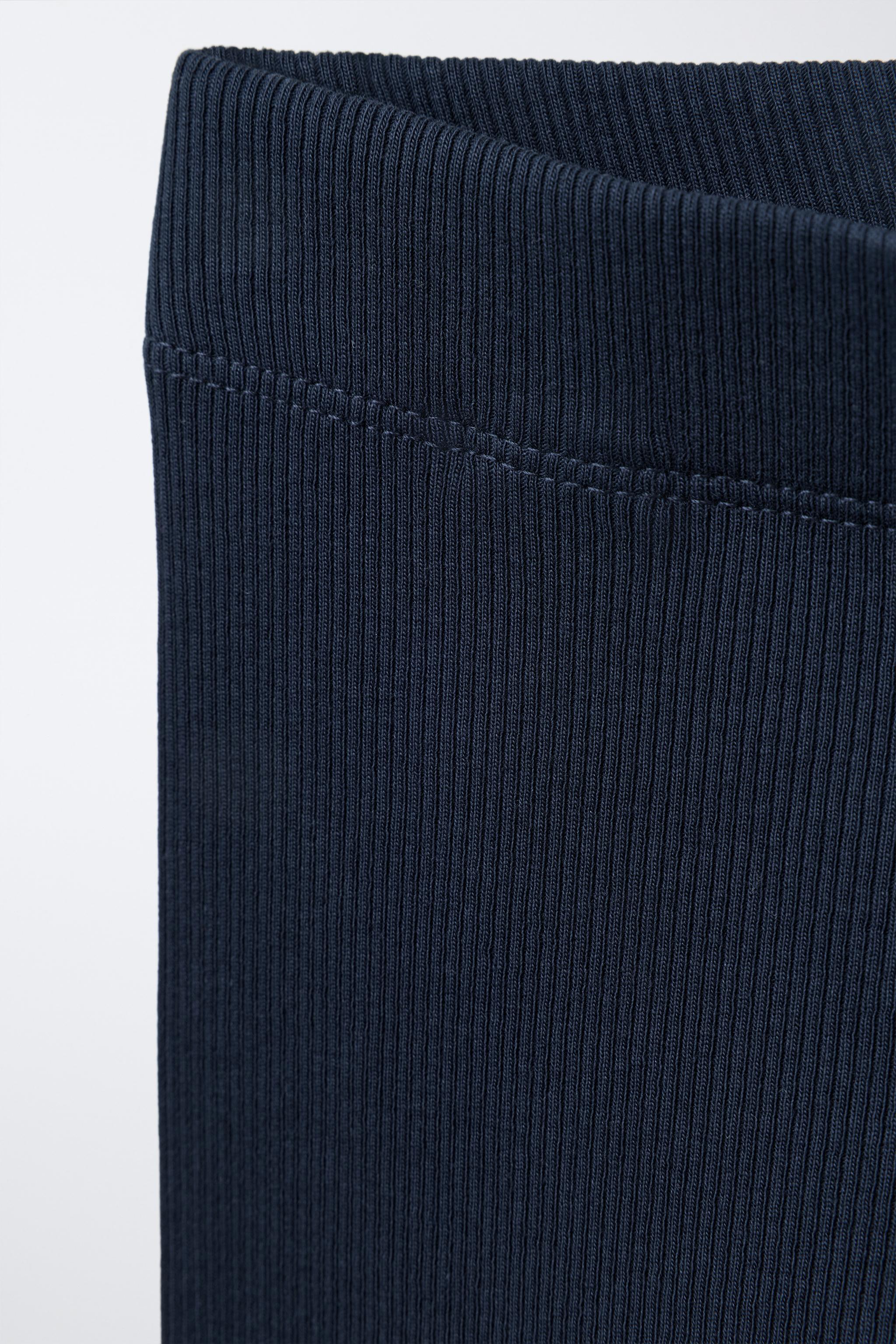 RIBBED LEGGINGS WITH LABEL